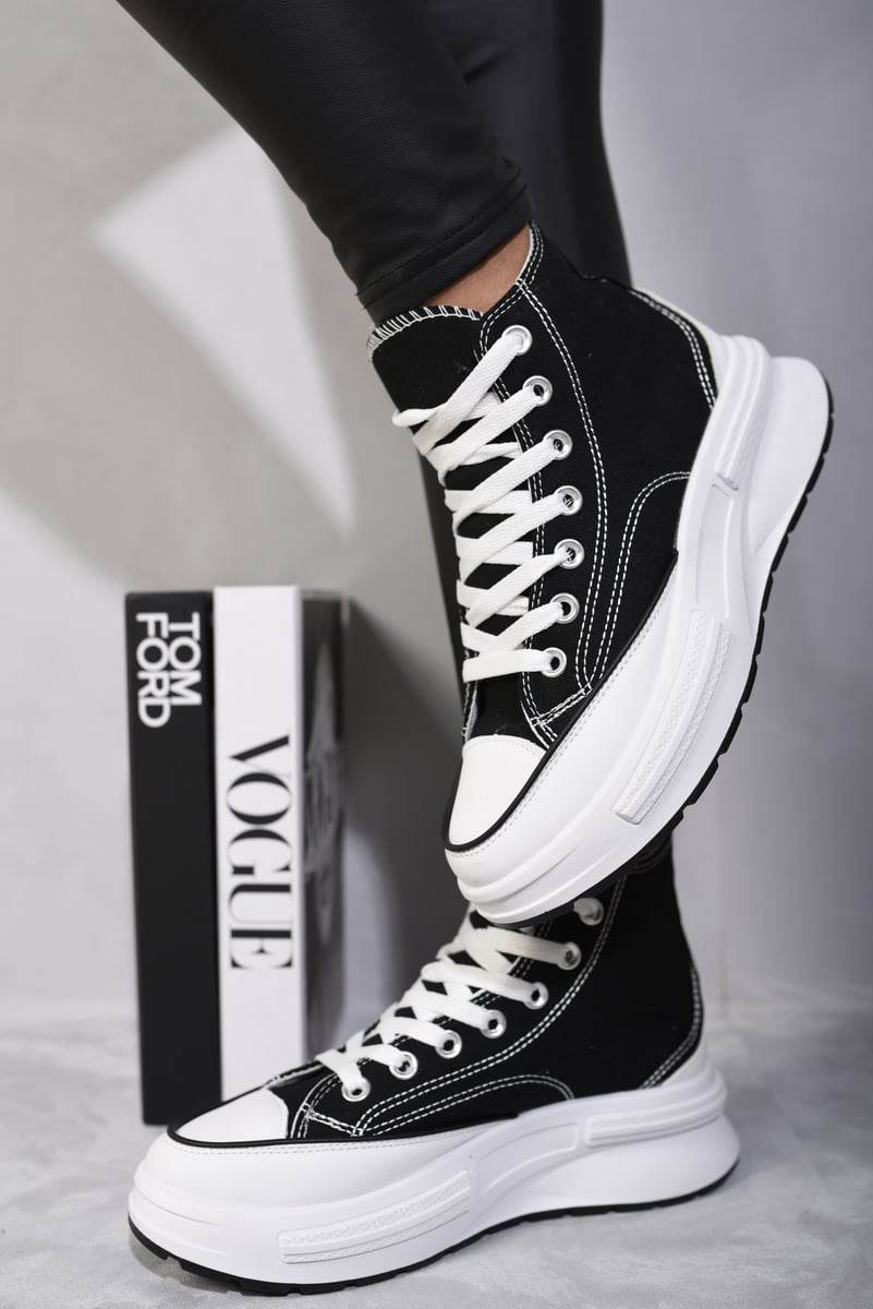 High Top Platform Lace Up Chunky Trainers - Lunavitae