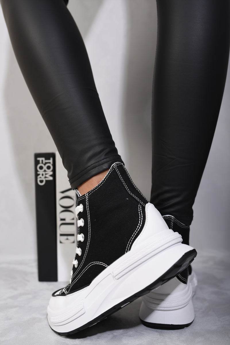 High Top Platform Lace Up Chunky Trainers - Lunavitae