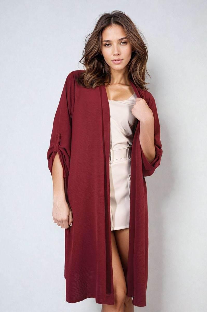 Open Front Knitted Long Cardigan - Lunavitae