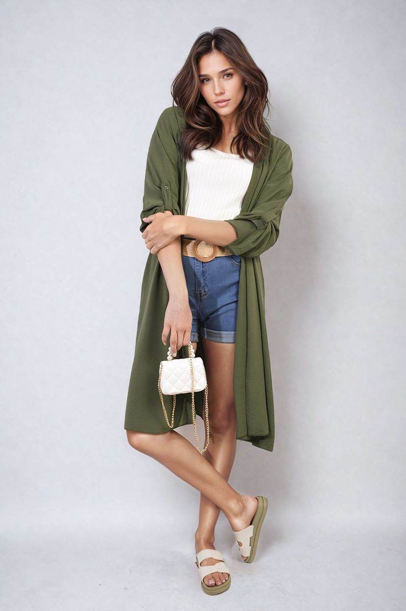 Open Front Knitted Long Cardigan - Lunavitae