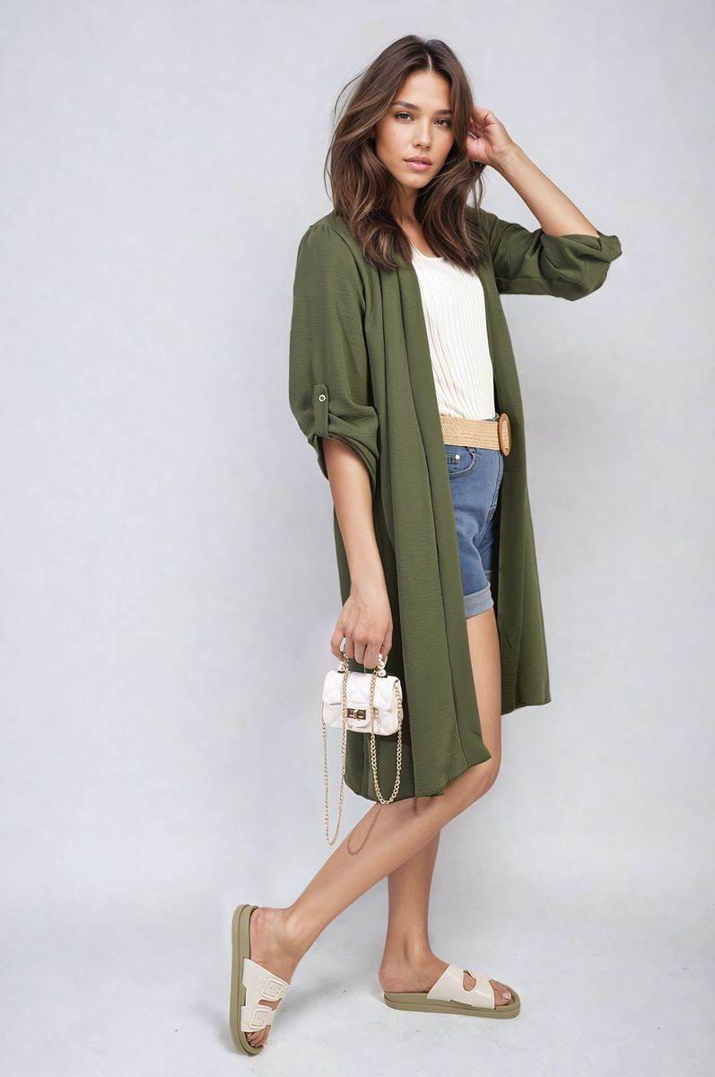 Open Front Knitted Long Cardigan - Lunavitae