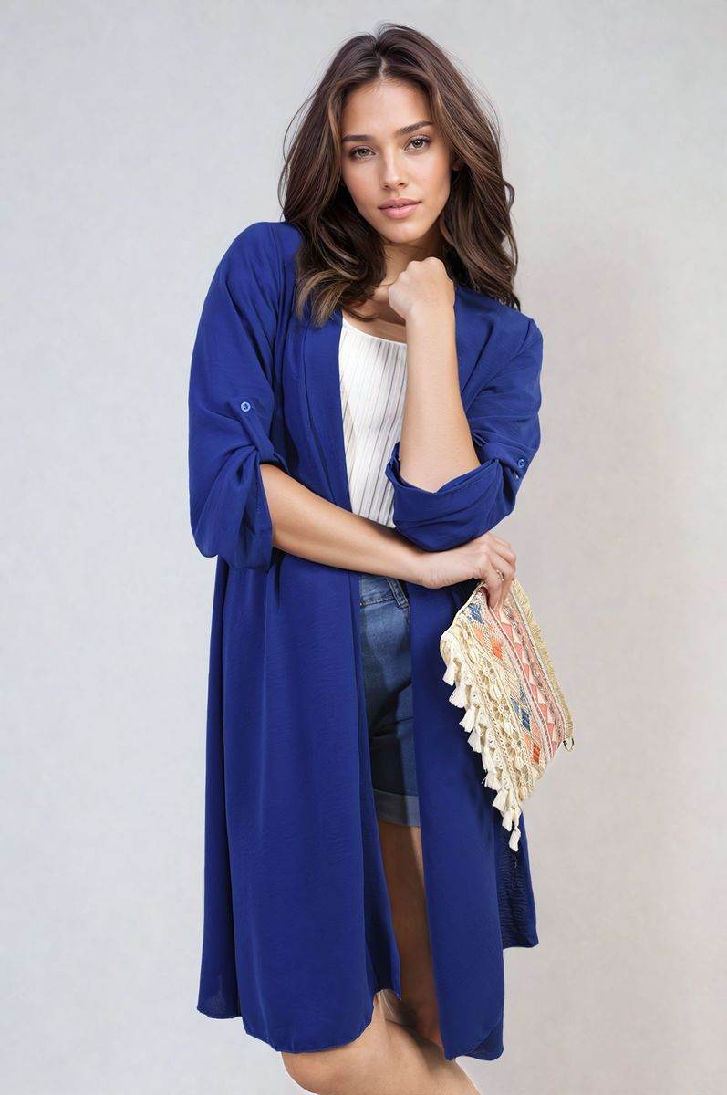 Open Front Knitted Long Cardigan - Lunavitae