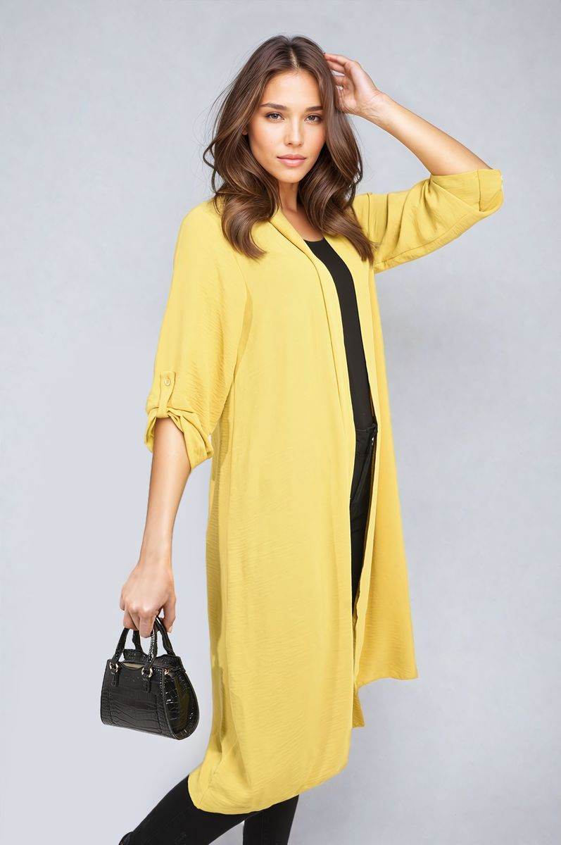 Open Front Knitted Long Cardigan - Lunavitae