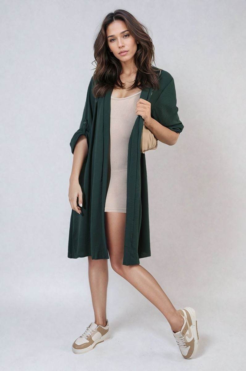 Open Front Knitted Long Cardigan - Lunavitae