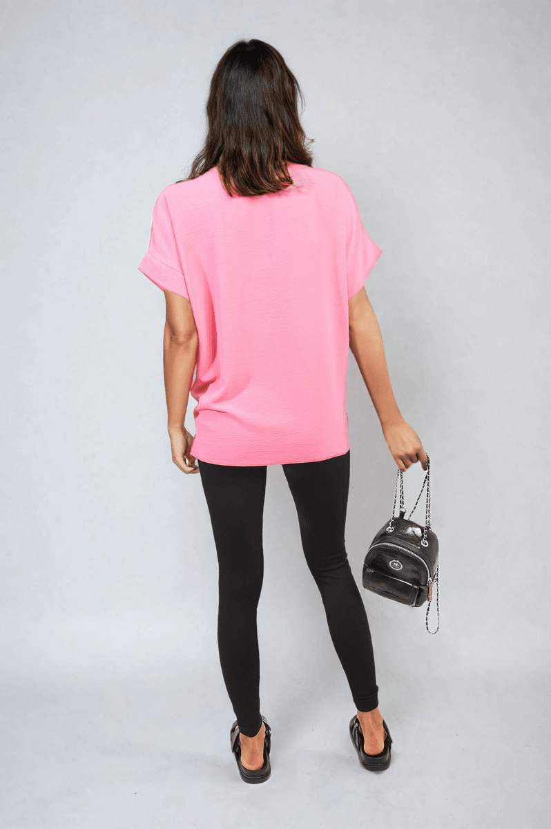 V-Neck Twist Front Top - Lunavitae