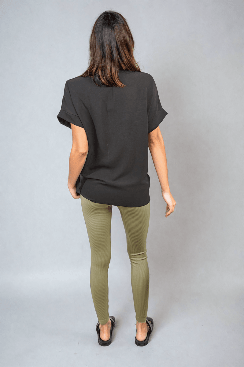 V-Neck Twist Front Top - Lunavitae