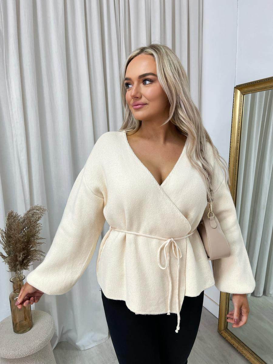 Wrap Tie Belt Knitted Cardigan - Lunavitae