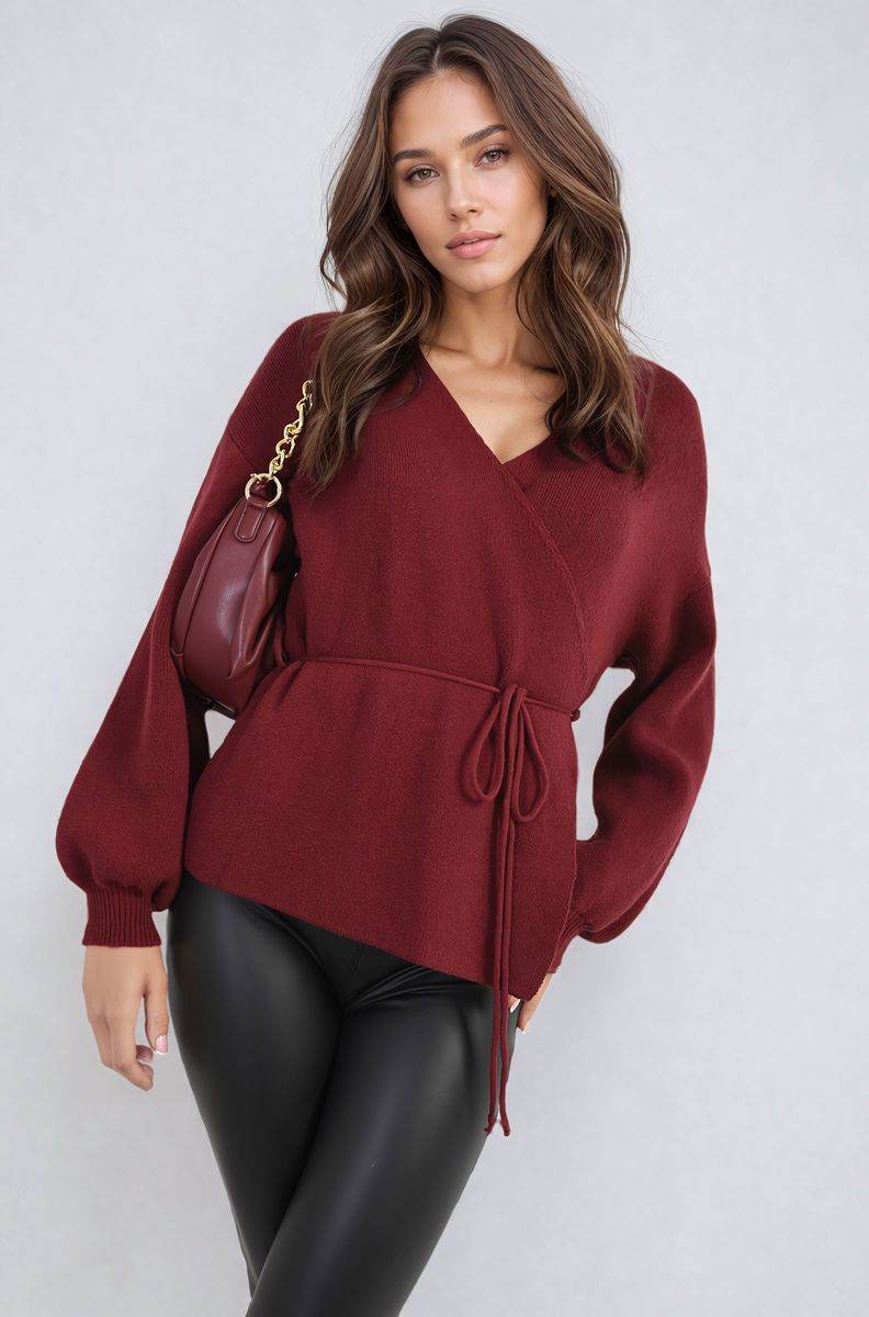 Wrap Tie Belt Knitted Cardigan - Lunavitae